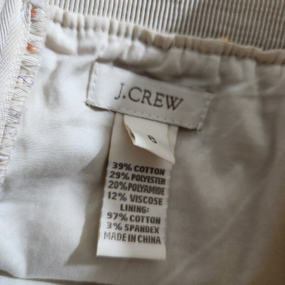 J. Crew Textured Midi Pencil Skirt Embroidered Cream Multi Women's Size 6 - Picture 10 of 11